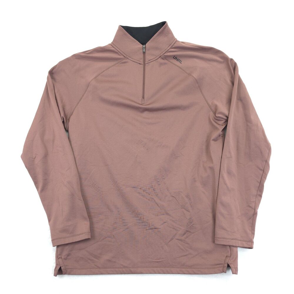 UNRL Quarter Zip Men's Medium Mauve Golf Performance Tech Pullover Sweater